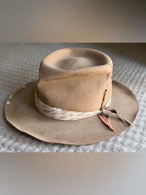 Nick Fouquet Hat – Luxury Beige Felt, Distressed Patina. 7 1/8. $499 (1,200 +)